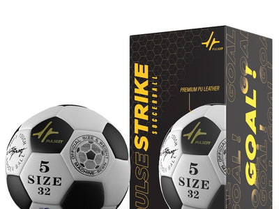 PulseIT PulseStrike Football – Size 5 | 32-Panel PU Leather | All-Surface Play | Excellent Flight & Control | Pump & Needle Included | Training & Match Use