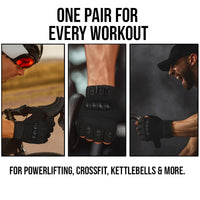 PulseIT GripGloves Gym Gloves – Rubber-Padded Palms | 12" Wrist Support | Anti-Slip & Breathable | Weightlifting, CrossFit & Powerlifting | Men & Women | S / M / L / XL