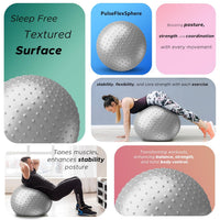 PulseIT FlexSphere Spiky Gym Ball – Anti-Burst | Strengthens Core, Balance & Flexibility | Yoga, Pilates & Physical Therapy | Foot Pump Included