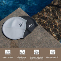 PulseITCap Silicone Swimming Cap for Women & Men, Adult, Vibrant Lightweight, Non-Slip, Easy Wear | Removal, Protects Hair