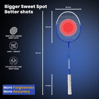 PulseIT Badminton Racket Set of 2 | One-Piece Frame Construction | Pre-Strung & Ready to Play | Lightweight Durable Badminton Racquets for Men, Women, Boys & Girls | Indoor & Outdoor Play