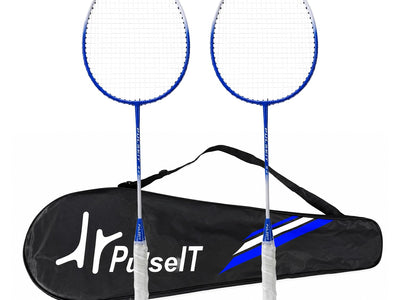 PulseIT Badminton Racket Set of 2 | One-Piece Frame Construction | Pre-Strung & Ready to Play | Lightweight Durable Badminton Racquets for Men, Women, Boys & Girls | Indoor & Outdoor Play