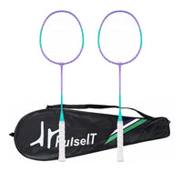 PulseIT Badminton Racket Set of 2 | One-Piece Frame Construction | Pre-Strung & Ready to Play | Lightweight Durable Badminton Racquets for Men, Women, Boys & Girls | Indoor & Outdoor Play
