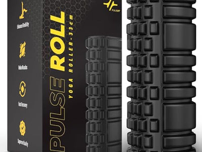 PulseITRoll Foam Roller for Deep Tissue Massager, High Density Exercise Patented Roller for Muscle Massage and Myofascial Trigger Point Release Back Roller for Fitness, Yoga and Pilates