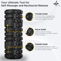 PulseITRoll Foam Roller for Deep Tissue Massager, High Density Exercise Patented Roller for Muscle Massage and Myofascial Trigger Point Release Back Roller for Fitness, Yoga and Pilates