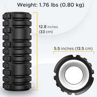 PulseITRoll Foam Roller for Deep Tissue Massager, High Density Exercise Patented Roller for Muscle Massage and Myofascial Trigger Point Release Back Roller for Fitness, Yoga and Pilates