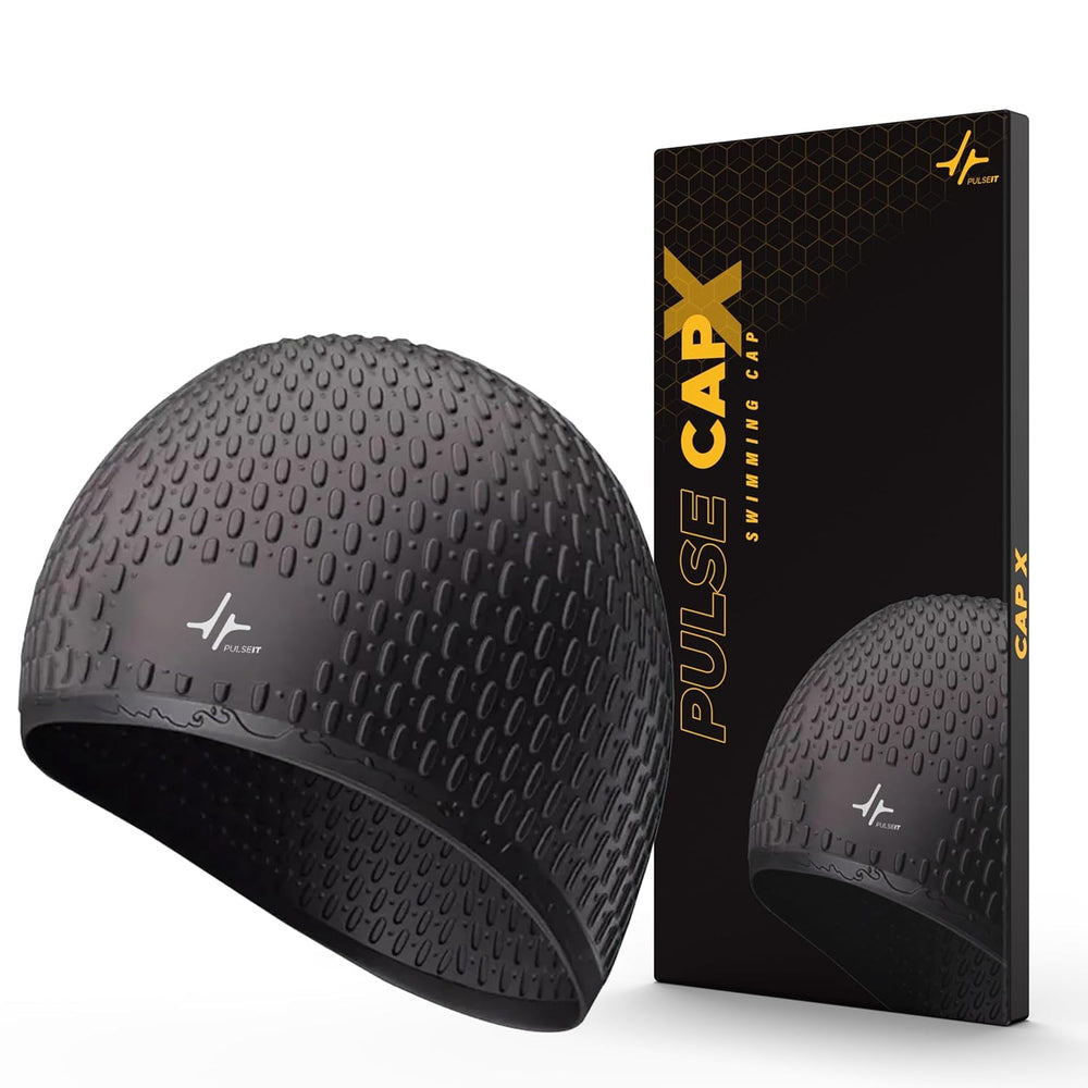 PulseIT CapX Silicone Swim Cap – Fits All Hair Types | Waterproof, Non-Slip & Comfortable | Protects Hair from Chlorine | Men & Women