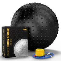PulseIT FlexSphere Spiky Gym Ball – Anti-Burst | Strengthens Core, Balance & Flexibility | Yoga, Pilates & Physical Therapy | Foot Pump Included