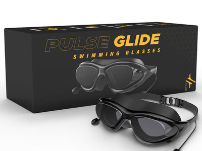 PulseIT Glide Swim Goggles – Anti-Fog, Leak-Proof & UV Protected | Built-In Ear Plugs | Precision Fit for Long Sessions | Adults, Youth & Kids | Pool & Open Water
