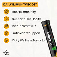PulseIT Vitamin C Effervescent Tablets | Orange Flavour | Immunity & Energy Support | 20 Tablets