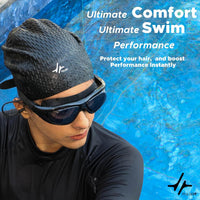 PulseIT CapX Silicone Swim Cap – Fits All Hair Types | Waterproof, Non-Slip & Comfortable | Protects Hair from Chlorine | Men & Women