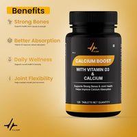 PULSEIT Calcium Booster with Vitamin D3 & K2-7 | Bone & Joint Support | 60 Tablets