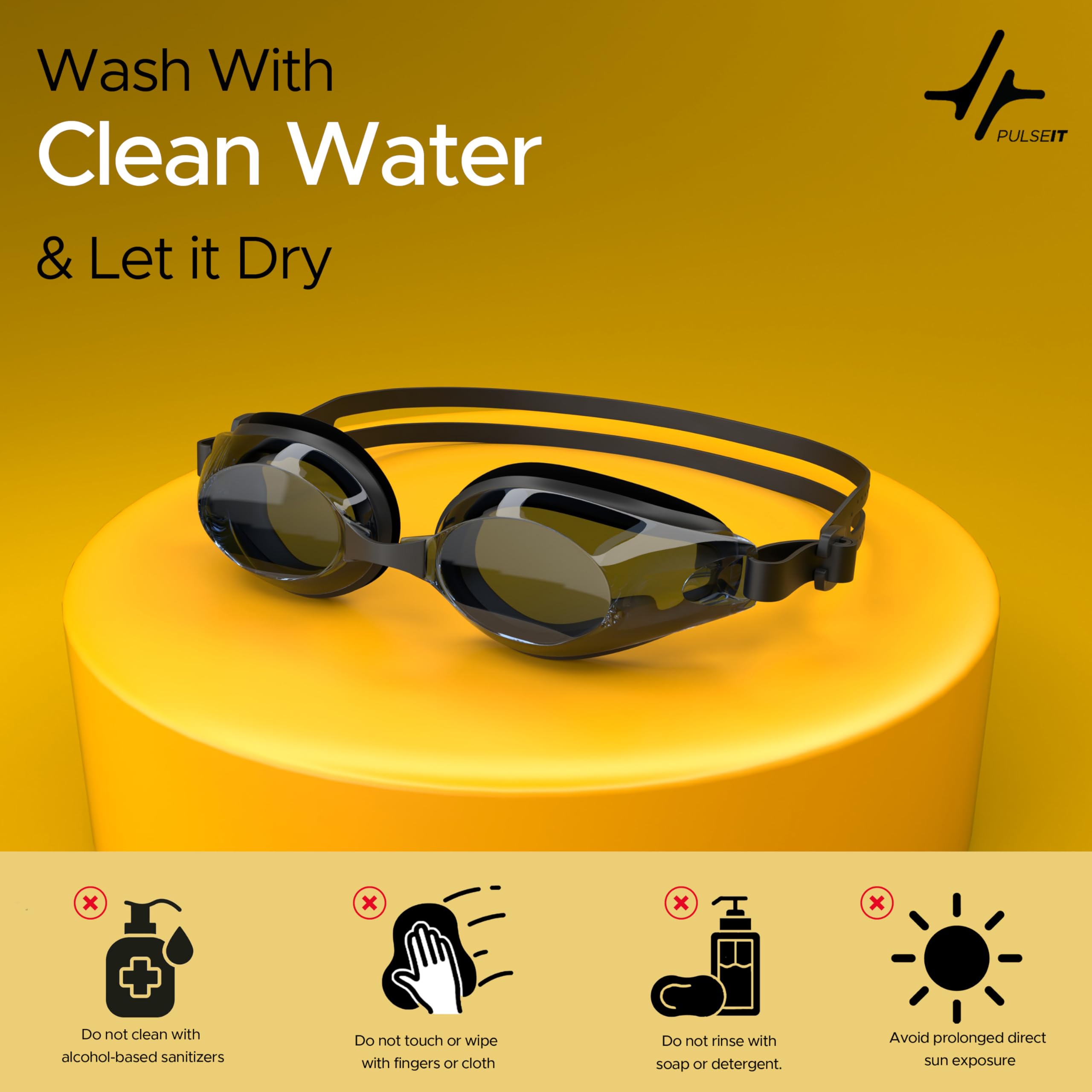 PulseIT Aqua Swim Goggles – Anti-Fog, Leak-Proof & UV Protected | Soft Silicone Seal | Fits Adults, Youth & Kids | Pool, Beach & Open Water
