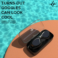 PulseIT Glide Swim Goggles – Anti-Fog, Leak-Proof & UV Protected | Built-In Ear Plugs | Precision Fit for Long Sessions | Adults, Youth & Kids | Pool & Open Water