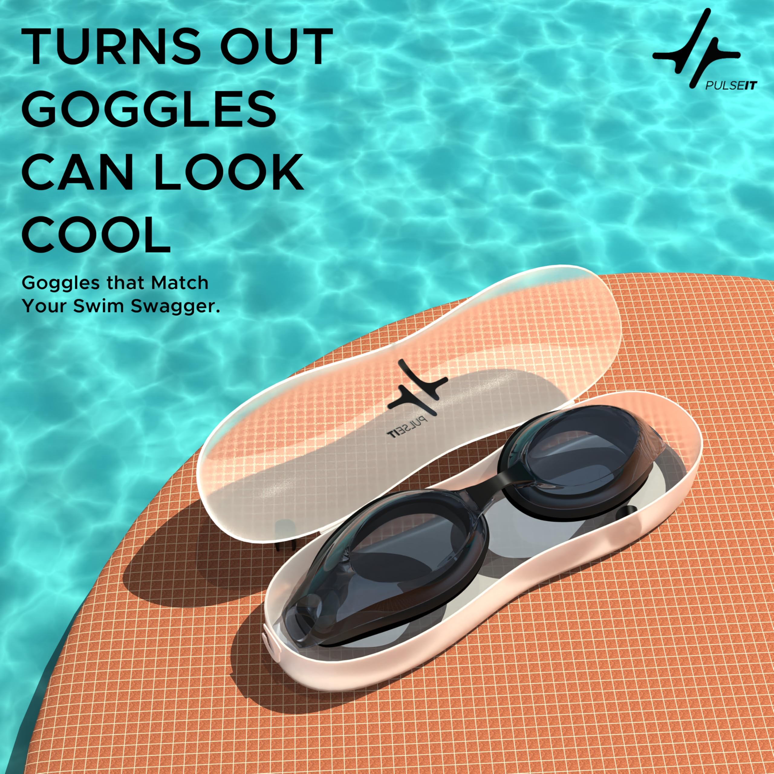 PulseIT Aqua Swim Goggles – Anti-Fog, Leak-Proof & UV Protected | Soft Silicone Seal | Fits Adults, Youth & Kids | Pool, Beach & Open Water