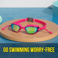 PulseIT Flow Swimming Goggles for Women – Anti-Fog, Leak-Proof & UV Protected | Adjustable Straps | Includes Case & Ear Plugs | Pool, Beach & Open Water
