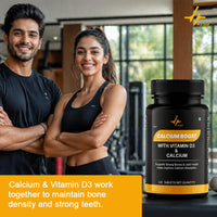 PULSEIT Calcium Booster with Vitamin D3 & K2-7 | Bone & Joint Support | 60 Tablets
