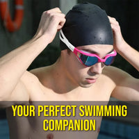 PulseIT Wave Swimming Goggles for Women & Girls – Anti-Fog, Leak-Proof & UV Protected | Wide Vision | Adjustable Strap | Includes Case & Ear Plugs | Pool & Outdoor Use
