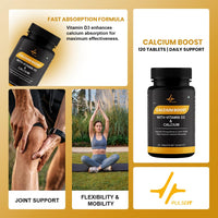 PULSEIT Calcium Booster with Vitamin D3 & K2-7 | Bone & Joint Support | 60 Tablets