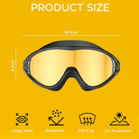 PulseIT Dive Swim Goggles – Wide-Vision Anti-Fog & UV Protected | Soft Silicone Frame | Fits Adults, Youth & Kids | Pool, Beach & Open Water